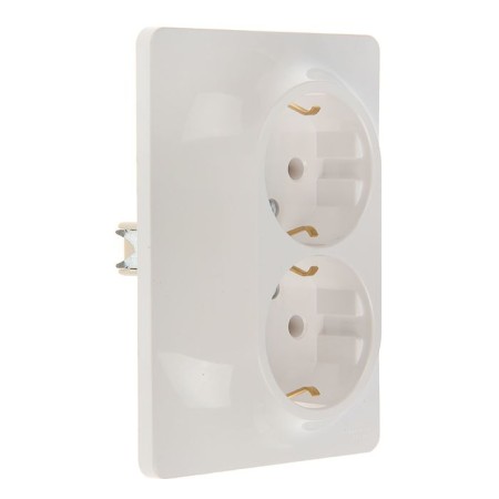 Double SE GLOSSA, 16 A, 250 V, built -in, with salary, IP20, white, GSL000124