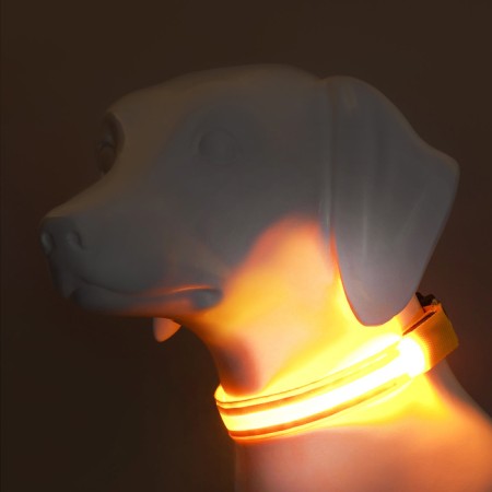 Collar with backlight double strip size l, Osh 45-52 x 2.5 cm 3 flame mode yellow-9