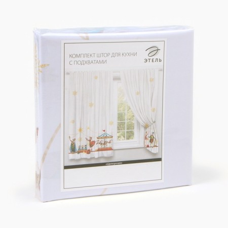 A set of curtains d/kitchen with grabbits "Nutcracker" 145x180cm-2 pcs., 100% p/e-8