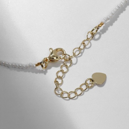 Choker No. 2 "Mallorca" star, white color in gold, 35 + 5 cm extension cord-1