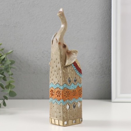 Souvenir Polystone "Gray Elephant upward" 4.4x5.2x22 cm-5