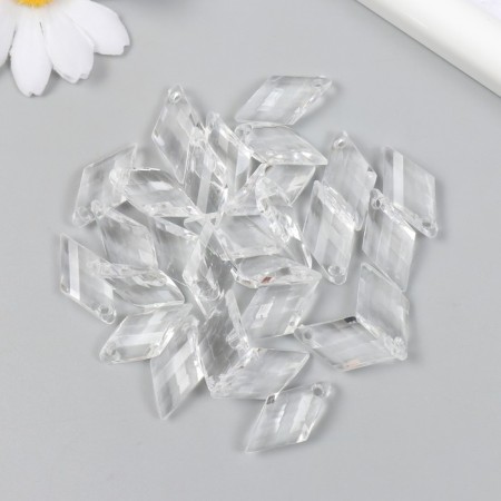 Decor for creativity Plastic "Romb Crystal" transparent color set 20 grams 0.6x1.6x2.3 cm-1