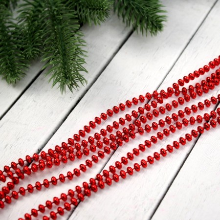 Beads for a Christmas tree 2 m d-4 mm "beads" red-1