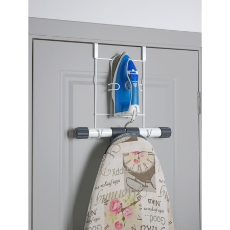 The holder is a diverse for an ironing board and an iron, 25 × 14.5 × 40.5 cm, white color-1