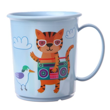 Mug with a decor 180 ml, children's, plastic, color mix-3