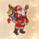 Glass sticker "Santa Claus with gifts, in boots" 10x13 cm