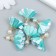 Decor Textile "Flower 2 colors with pearls. Heavenly and white" set 6 pcs 3 cm