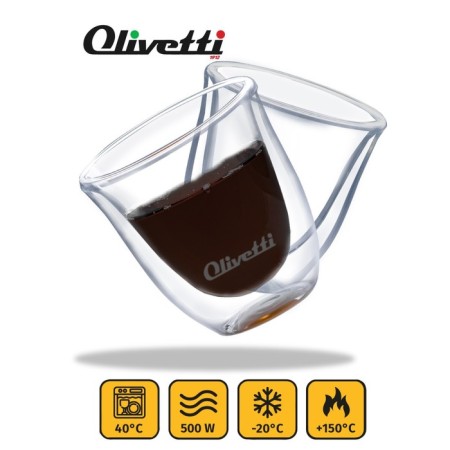 A set of glasses with double walls Olivetti DWG22, 2 pcs, 250 ml