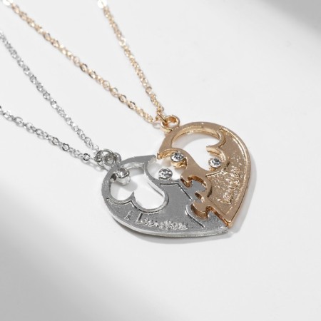 Kuulons "Uzolnutor", halves of hearts, the color of silver-gold, 45 cm