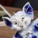 Souvenir Ceramics "Games Slonets" Blue with gold 10x6x10.2 cm