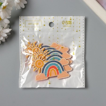 Decor for the creativity of felt lords "Rainbow in the sky" 4x5.7 cm-3