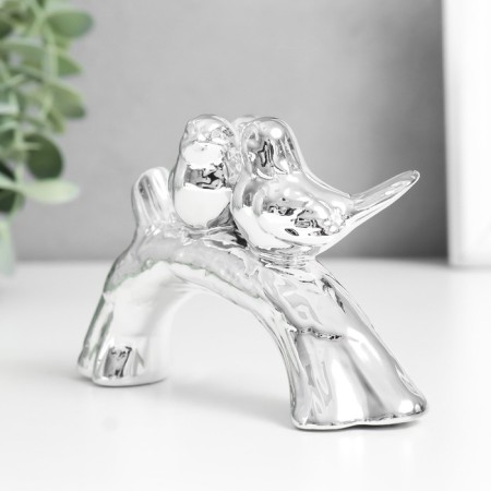 Souvenir Ceramics "Two Rights on the Crap" silver 12.7x5x7.5 cm-1