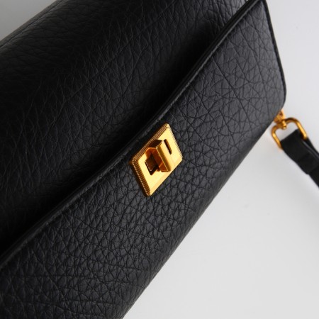 Bag Women's Messenger on the Textura valve, average size, color black-5