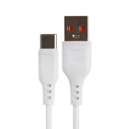 Cable D-01L, Type-C-USB, 1 m, 2.4 A, charging + data transfer, white-1