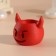 Concrete candlelight "devil" 6.5x6x5.5 cm red