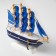 Souvenir small "Stratford" souvenir ship, sides blue with a white strip, blue sails, 4 × 16.5 × 16 cm