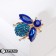 Brooch "Fly", blue color in gold