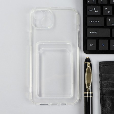 Ibox Crystal case for the iPhone 14 Plus phone, silicone, cardholder, transparent