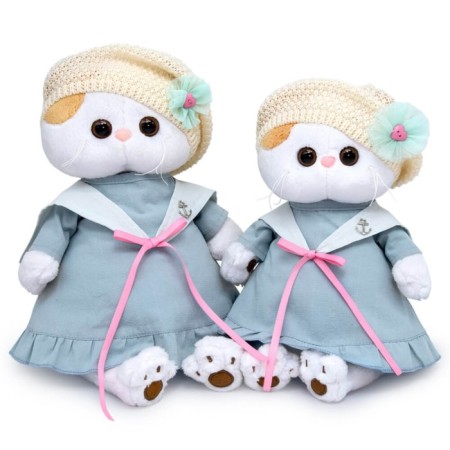 Soft toy "Lee in a sea dress and knitted beret", 24 cm-3