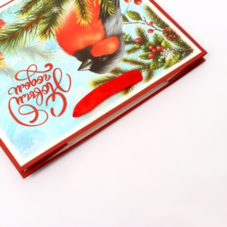 New Year. New Year's Paper Gift Package, Happy New Year, 24 x 20 x 11 cm.-2