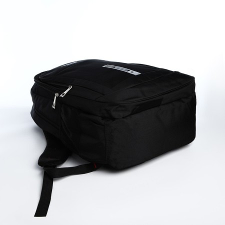 Youth backpack from textiles, 2 lightning departments, 4 pockets, black/gray color-4