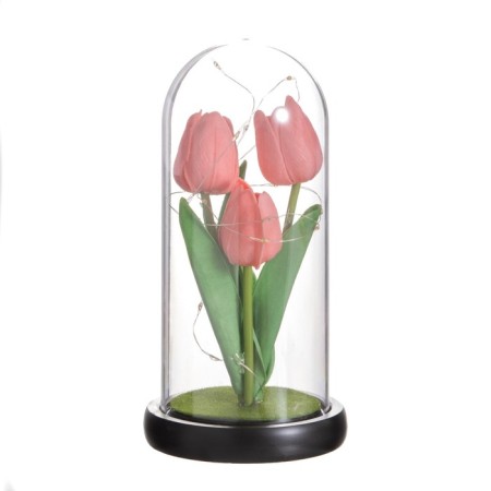 Nightlight "tulips" LED 3HAAA pink 10.5x10.5x22cm-6