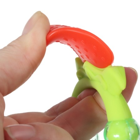 Silicone teether "strawberry", with a rattle, crumb I-2