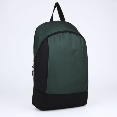 School textile Backpack 46x30x10 cm, vertical pocket, green color-2
