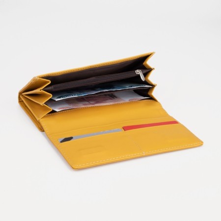 Women's wallet on magnets, yellow color-4