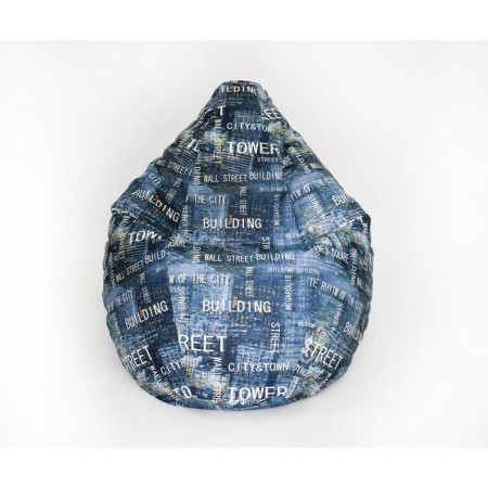 Mear-bag “Great” 135x90 cm, print central denim, velor-2