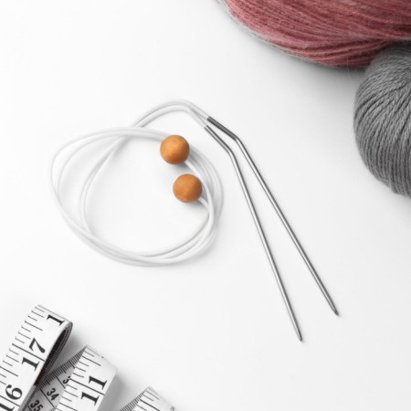 Knitting needles, separate, on a fishing line, tip, d = 2.8 cm, 60 cm, 2 pcs-2