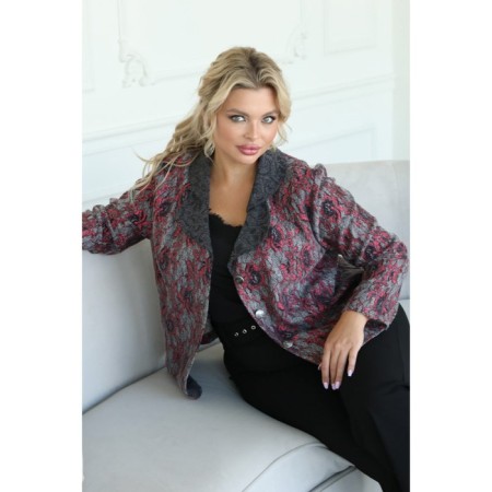 Female jacket, size 54, gray color-12