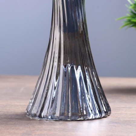 Glass of glass per 1 candle "Vitk" graphite 19.5x7x7 cm-3