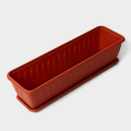 Balcony box "Alice", 60 cm, with a pallet, the color of the terracotta-3