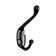 Hook furniture tundra TKD015, two -rod, black, 4 pcs TMP