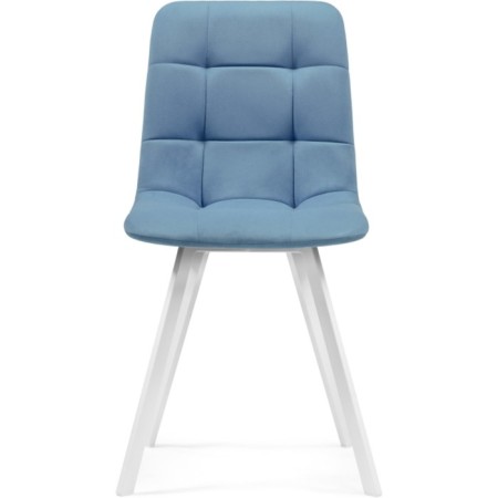 Stool on a metal frame chilli metal/velor, white/blue 43.5x50x87.5 cm-1