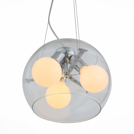 Suspension lamp ST LUCE. SL512.103.03. Uvo. 3x60 watts, E27 Globe, 30x30x20 cm, chromium color-2
