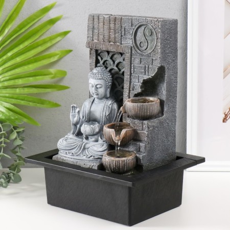 The desktop fountain from the network, backlight "Buddha with lotus. Yin-yang" 25x20x32 cm-2