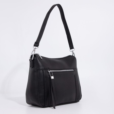 Bag Cross-Bodi with a zipper, black color-3