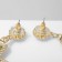 Hanging earrings with rhinestones "crosses", white-Benzine color in gold