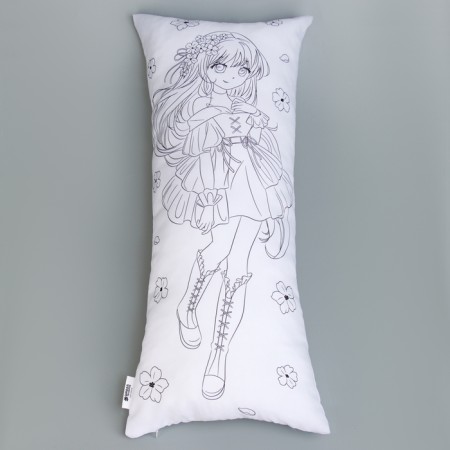 Pillowcase for coloring "Girl in flowers", 30 x 70 cm-6