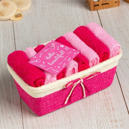 A set of terry decorative napkins Ethel Beautiful, 30 × 30 cm - 8 pcs, fuchsia, 100% cotton