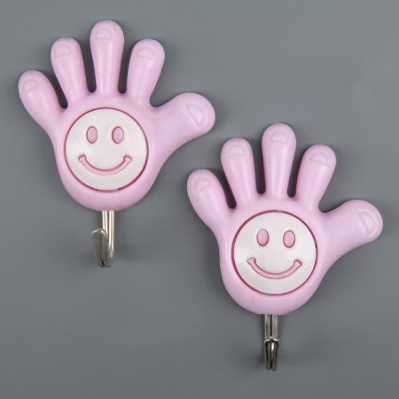 Self-adhesive hooks "Smail pen", 2 pcs, color mix-4