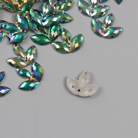 Decor for creativity plastic 2 punctures "Straza Trilist. Laguna" set 80 pcs 0.5x1 cm-2