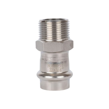 Adapter Rommer RSS-0021-002234, VPR-HR, D = 22 mm x 3/4 ", press, stainless steel-1