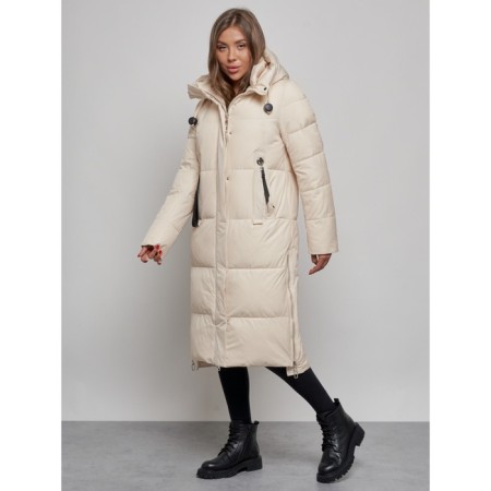 Coat insulated winter female, size 44, color light-beige-2