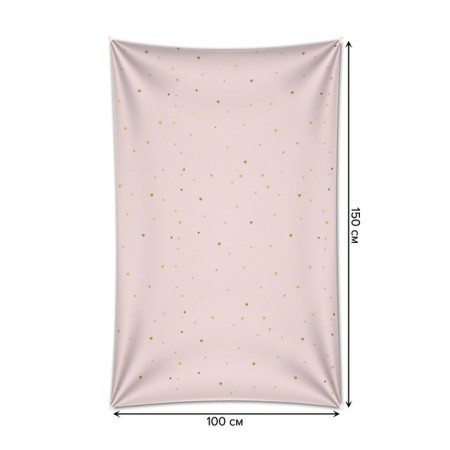 Decorative panel with photo printing "Snowfall from hearts", vertical, size 100x150 cm-1