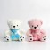 Soft toy "Bear in a scarf", color mix