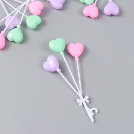 Decor for creativity Plastic "Bound of balloons-hearts" 3 pcs 12.5 cm-1