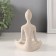 Polystone candlestick for 1 candle "Girl. Lotus Poster" White in specking 8.3x8.5x11.7 cm